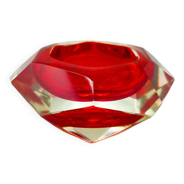 1960s Astonishing Red Ashtray or Vide Poche By Flavio Poli for Seguso