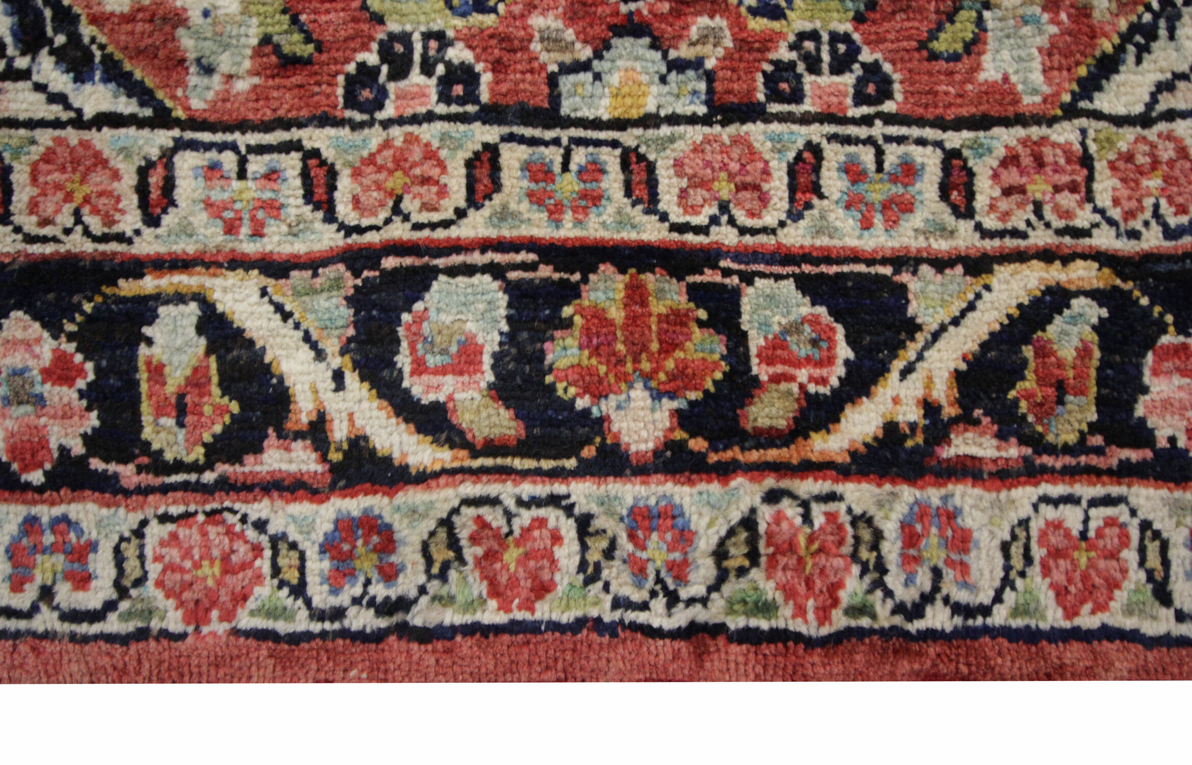 Traditional persian area rug handwoven red wool carpet rug- 130x220cm