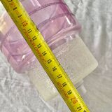 Vintage white and mauve pink frosted glass pendant lamp