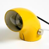 Very rare original Space Age 60s yellow table lamp made of iron by Temde