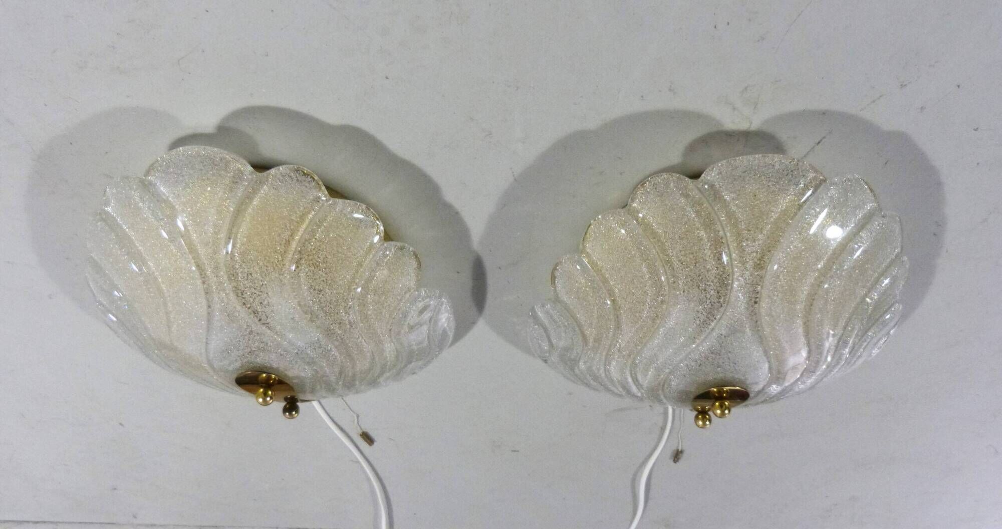 Hillebrand glass wall lamps  1960’s