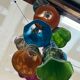 Abats-jour en suspension en tissu multicolore