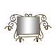 Wall-mounted gilded wrought iron coat rack with mirror