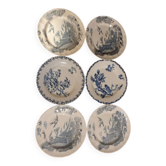 Set of 6 plates 4 Longchamp and 2 Gien