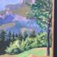 Toile ancienne montagne