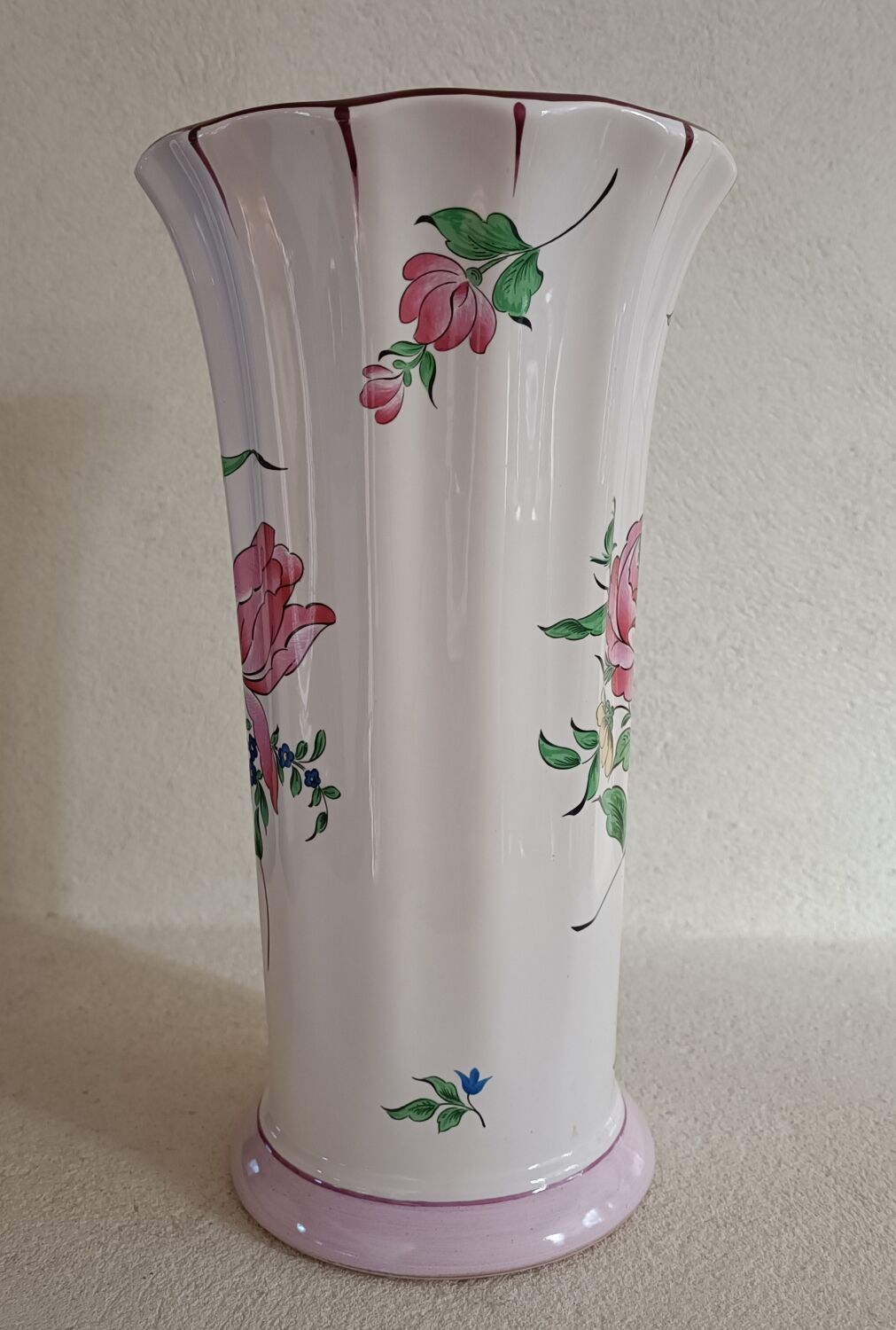Vase en faïence de Lunéville décor Réverbère