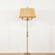 Golden floor lamp with pleated shade – Mid 20th century