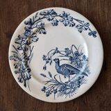 Pair of Terre de Fer plates from the Clairefontaine JS & cie earthenware factory, Chasse model