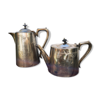 Lot of two silver teapots