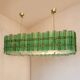 Green Contemporary Modern Italian "Tropical" Murano Glass Gold Chandelier