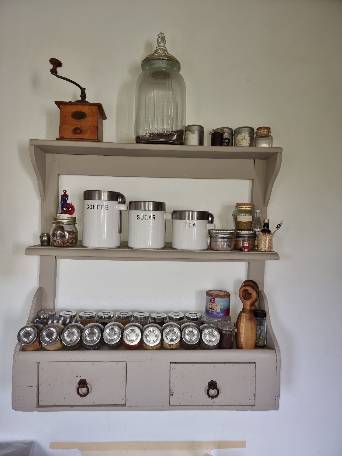 Vintage spice shelf
