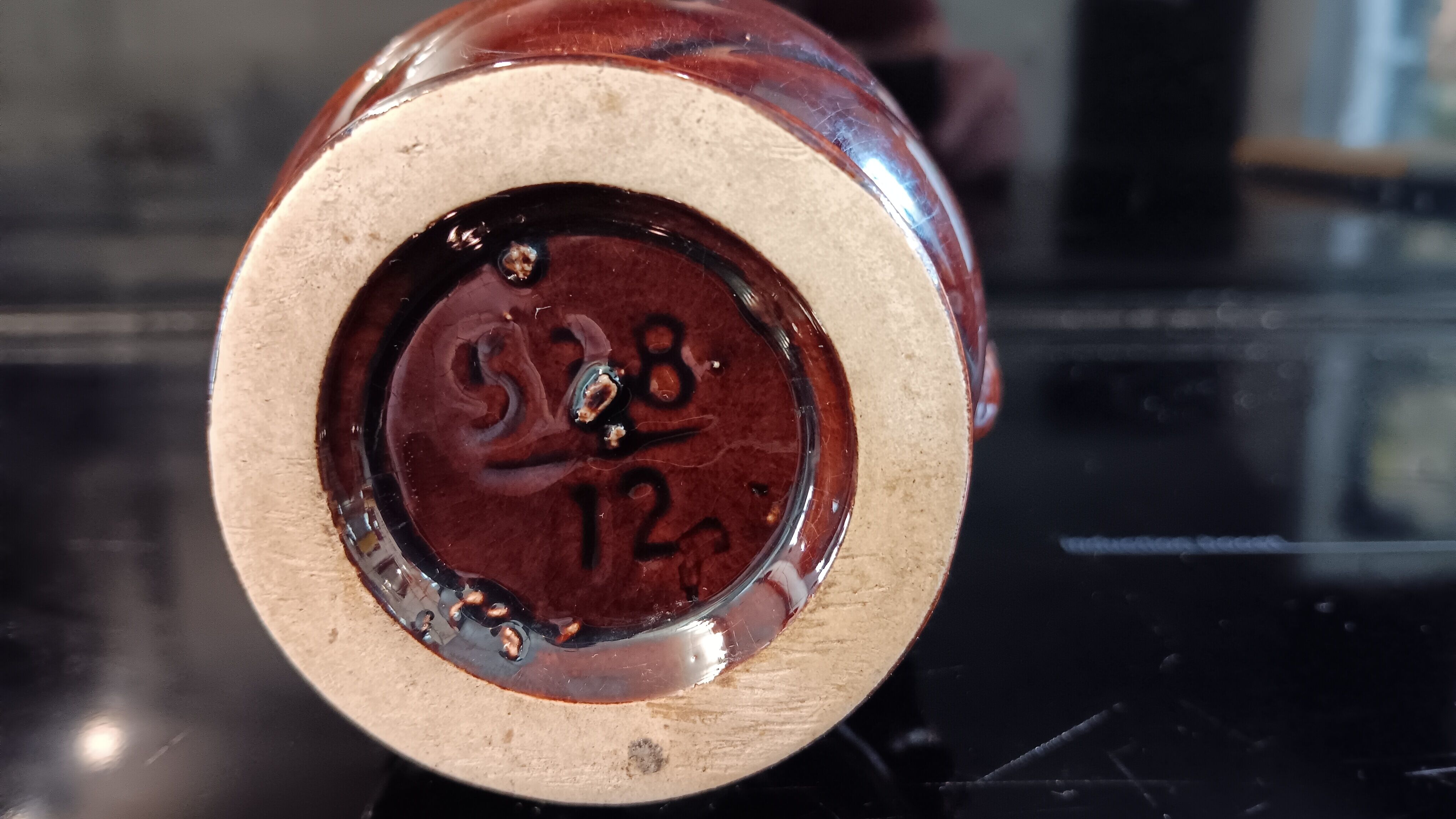 Small vase with handles, numbered ceramic (Vallauris). Very good condition.