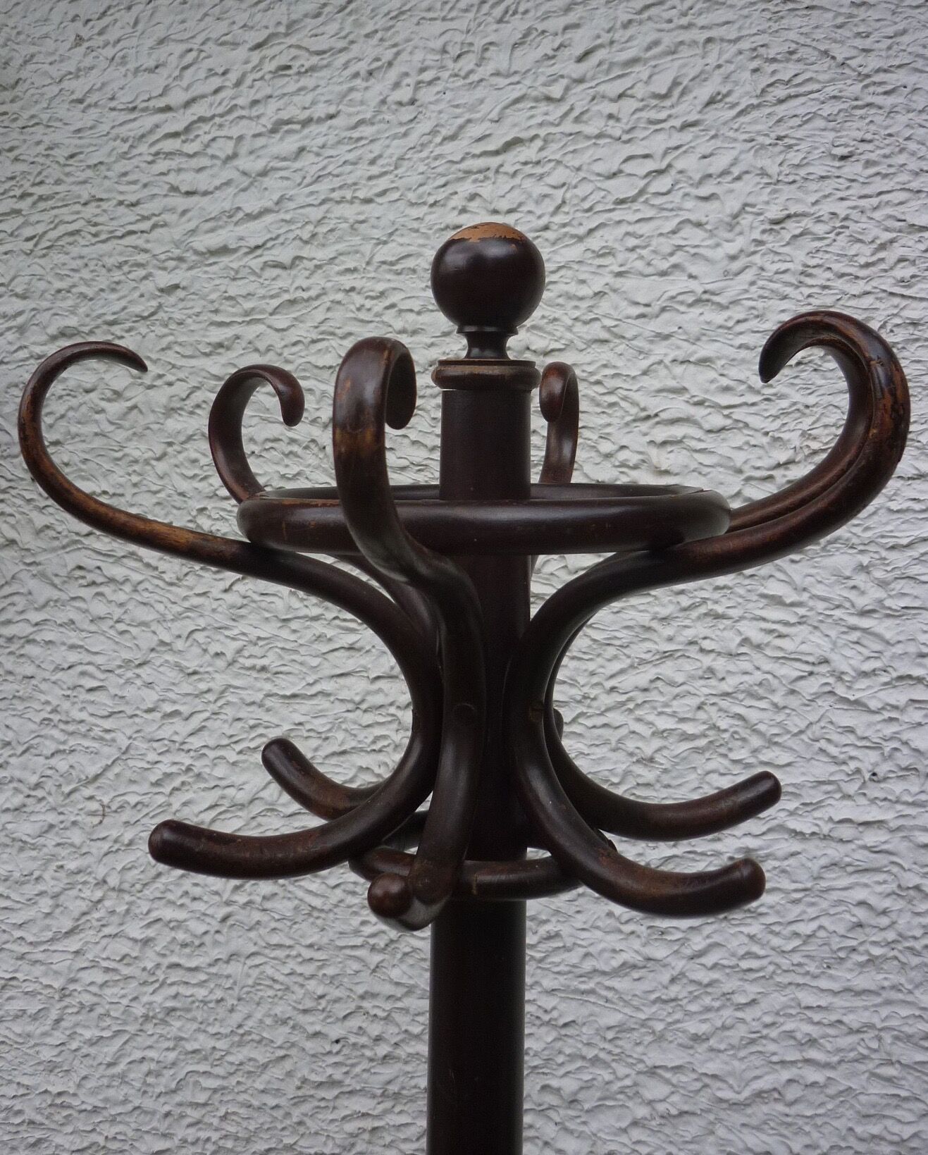 Old curved wood parrot coat holder