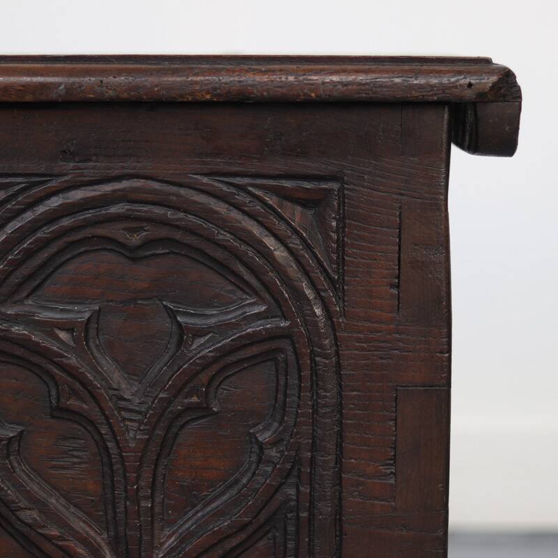 Spanish Gothic chest in old oak