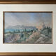 Tableau aquarelle originale "Cateau de la Napoule A. Biber 1879 Alpes maritimes