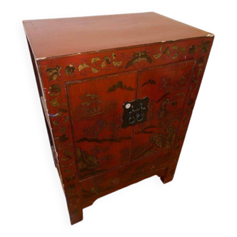 Vintage red lacquer sideboard, China