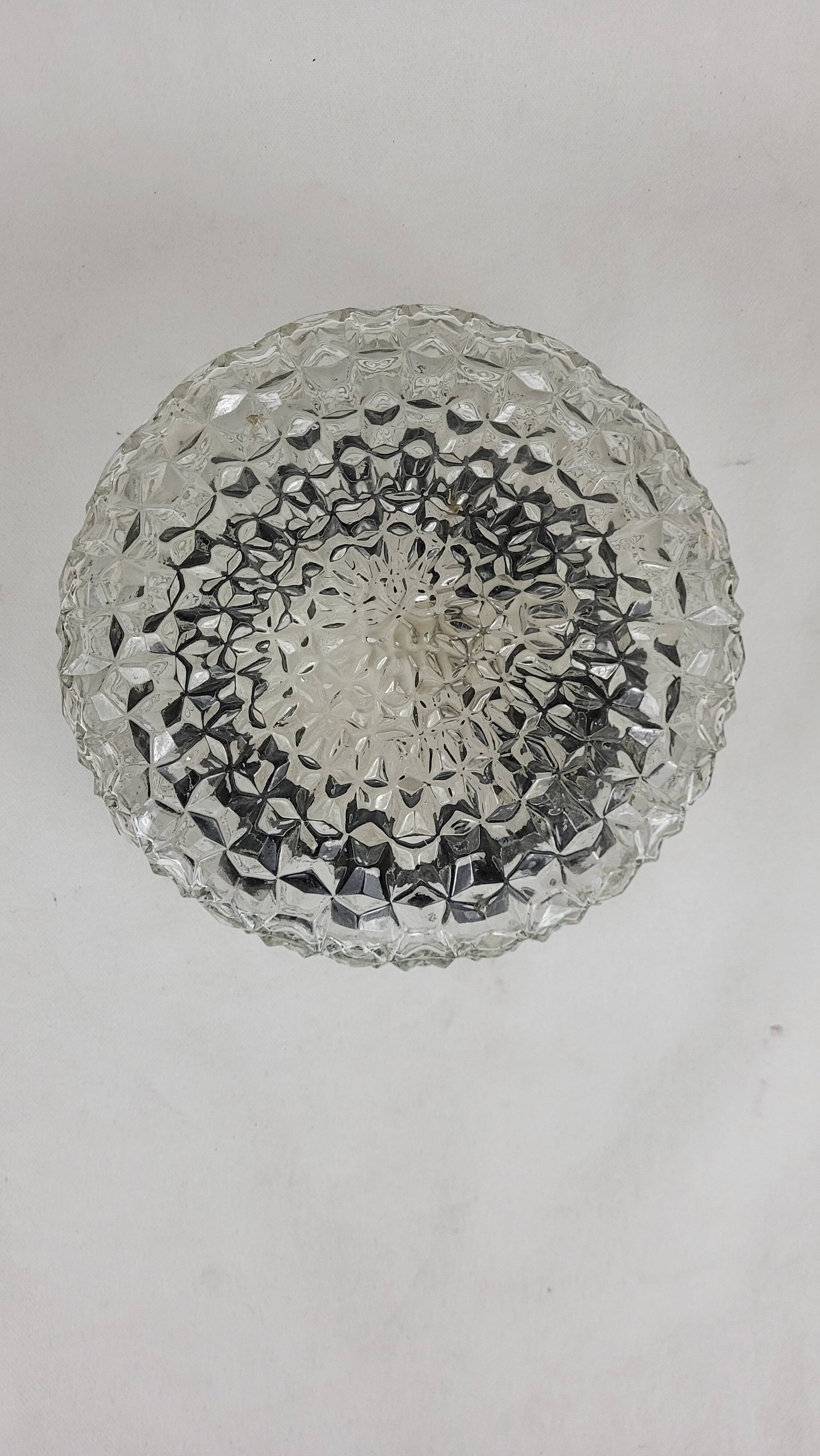 Glass ceiling light 60s-70s / German