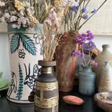 Indian wood and brass bottle