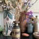 Indian wood and brass bottle