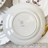 8 flat plates in Céranord porcelain, bird of paradise motif, "Regence" model