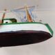 bateau  pecheur chalutier bois peint vintage