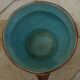 Old earthenware cachepot with woman decoration