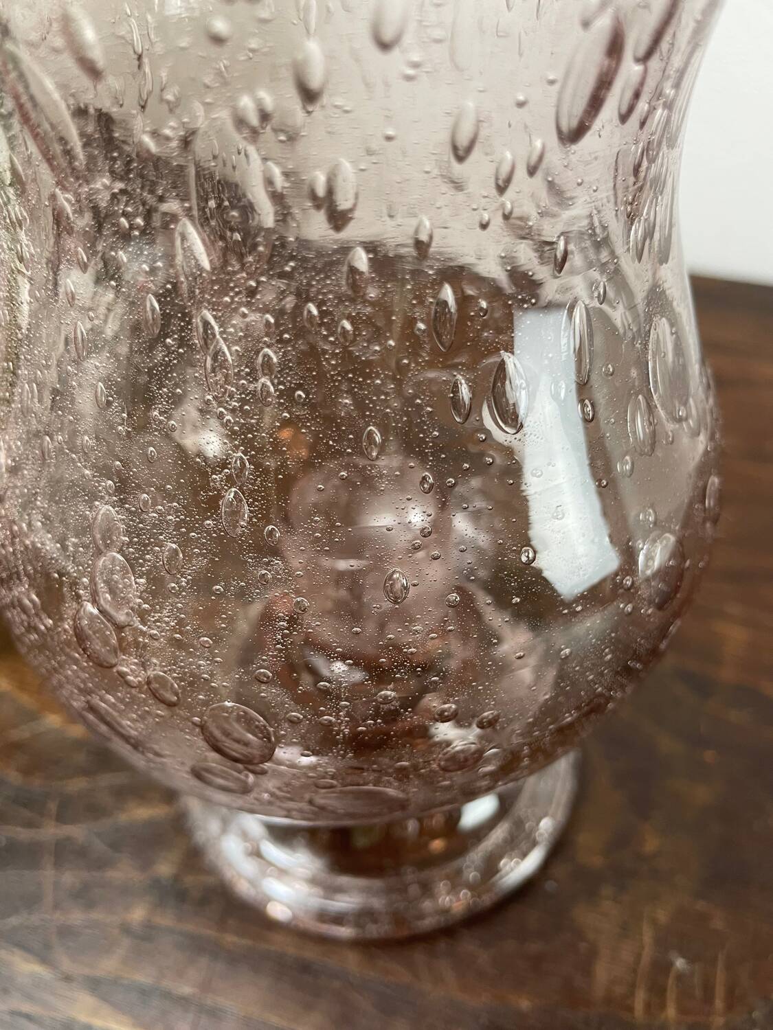 Biot bubbled glass candle holder