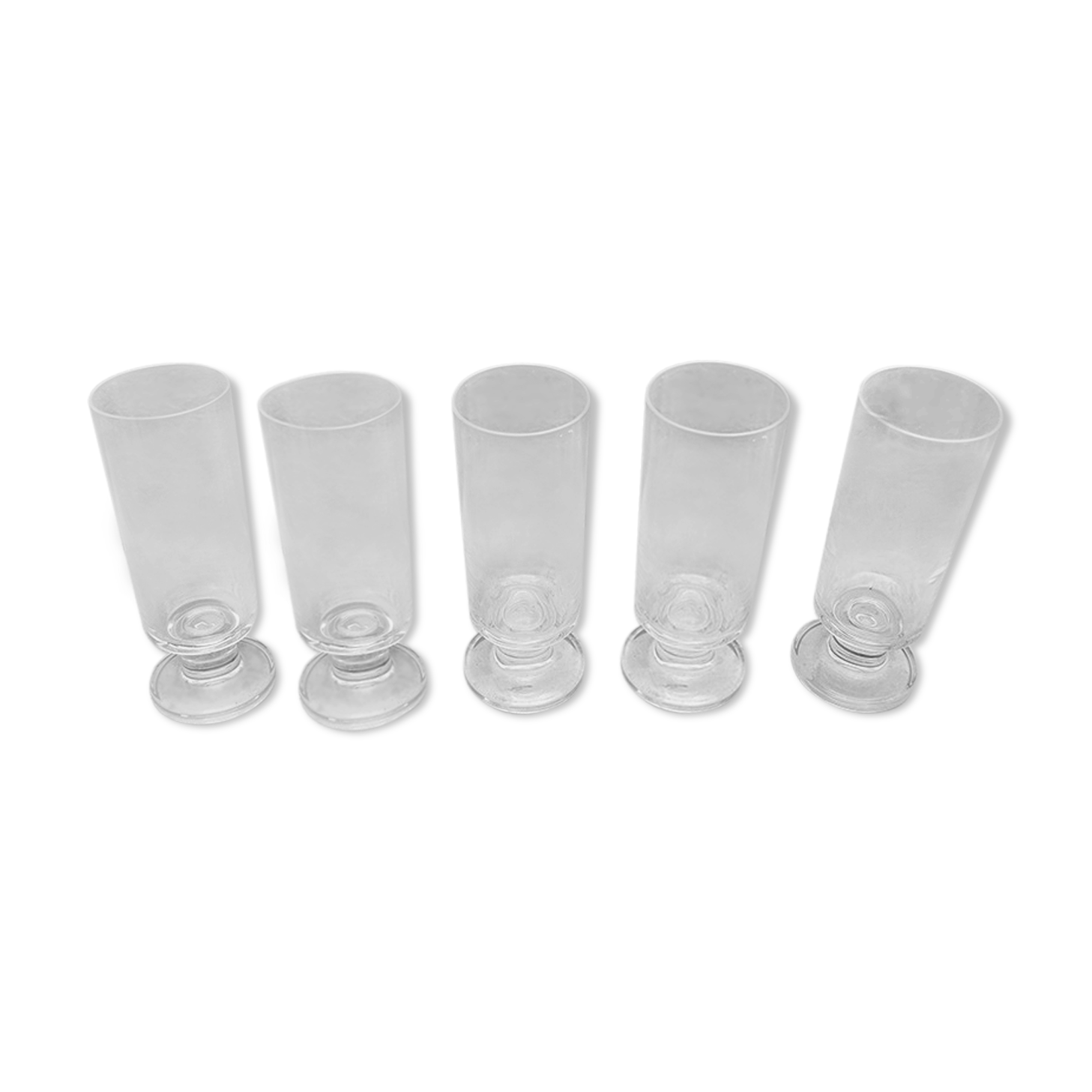 5 vintage clear glass