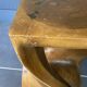 Stool n2 in solid raw walnut wood carved from the mass 1970