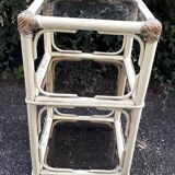 Rattan side table