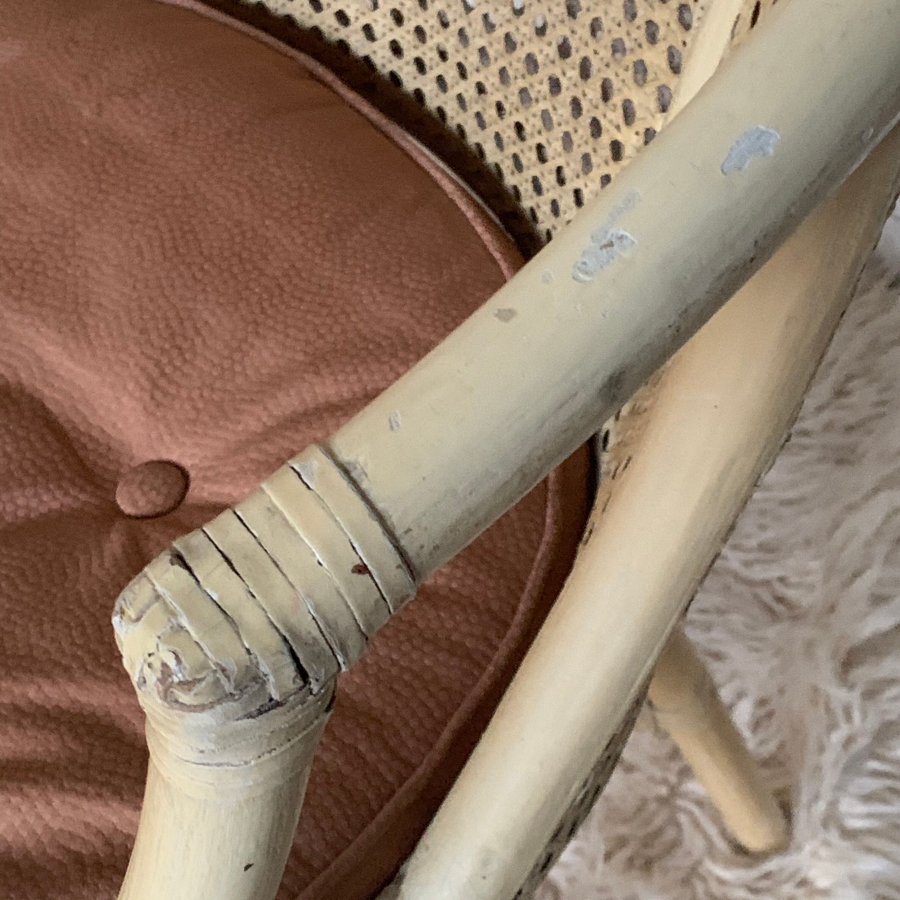 Rattan and canning armchair