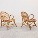 Vintage mid century rattan lounge set by Dirk Sliedregt for Rohe