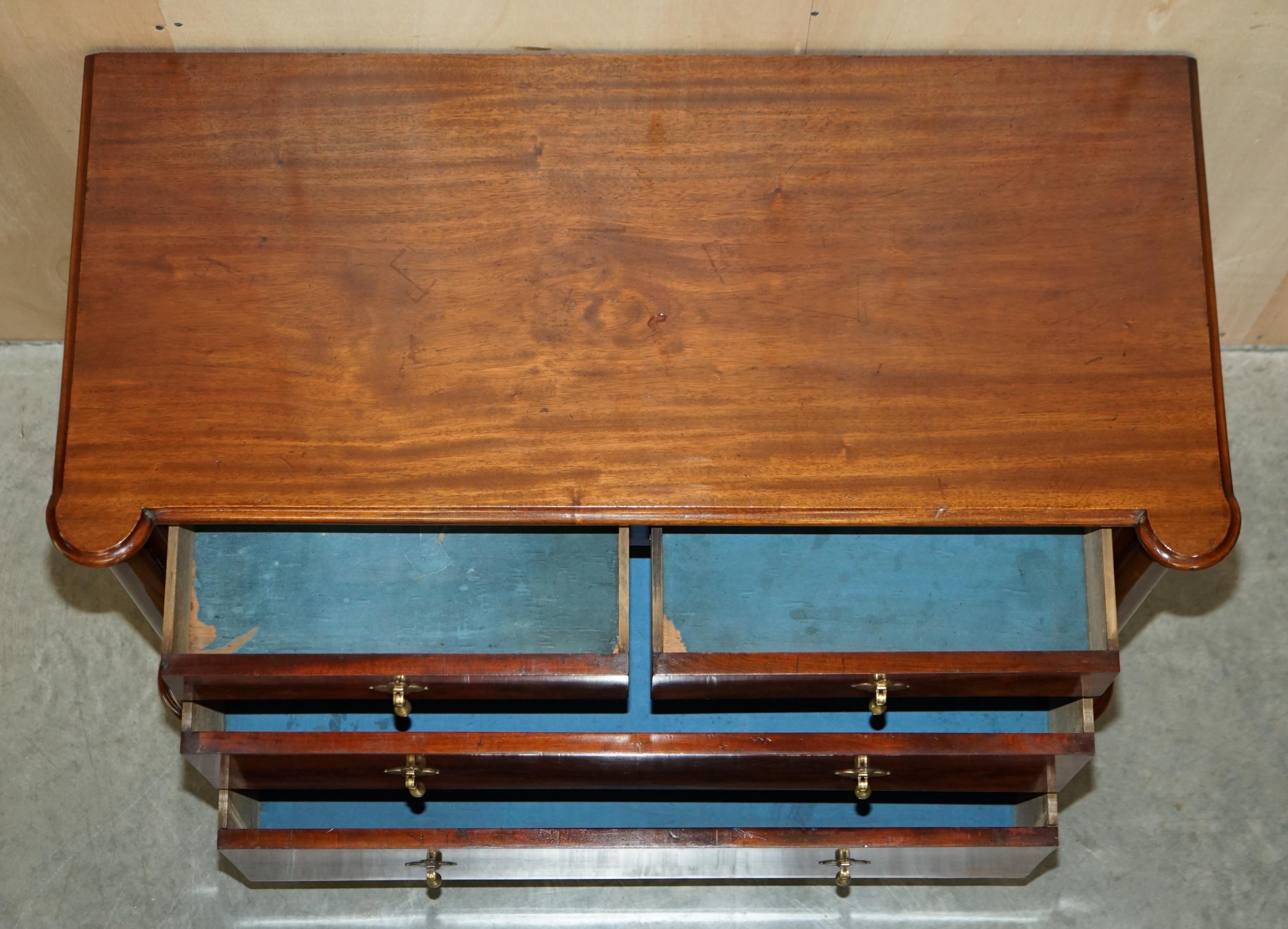 Victorian Flame Wood Commode with Porcelain Casters