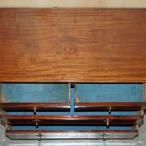 Victorian Flame Wood Commode with Porcelain Casters