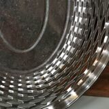 Vintage stainless steel bread basket expanded metal France