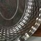 Vintage stainless steel bread basket expanded metal France