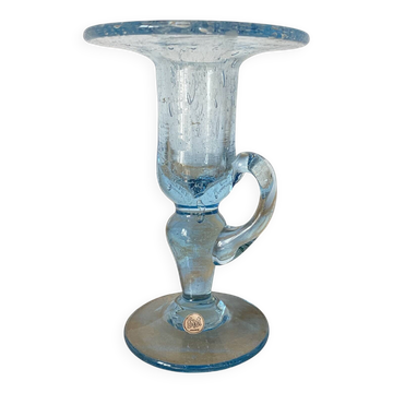 Blown glass bubble candlestick Biot