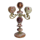 4-branch onyx and brass chandelier/candelabra