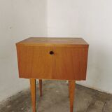 Vintage bedside table, spindle legs.