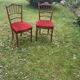 Pair of Napoleon III chairs in wood and red velvet