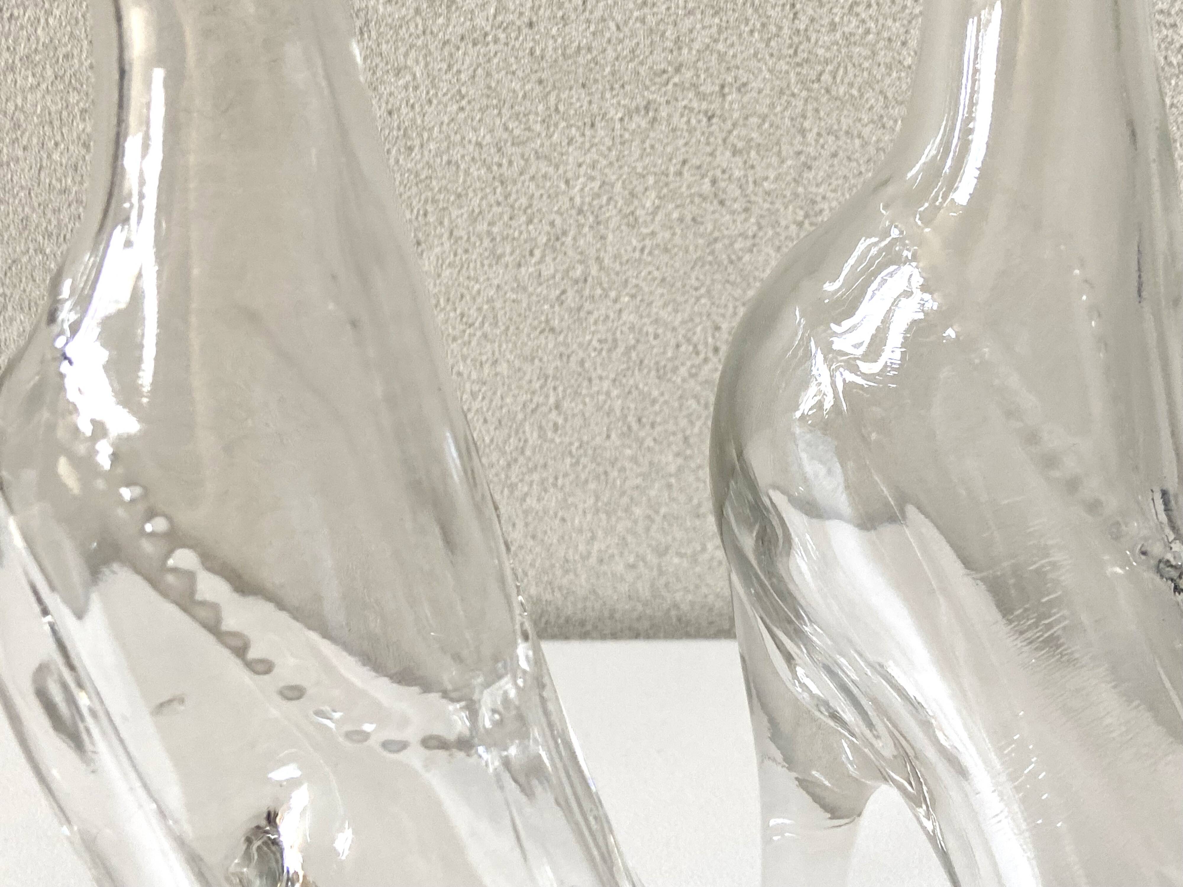 2 bottles vintage glass flacons registered model kefla france high heels