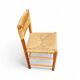 2 x pine wood woven reed dining chairs / France 1950s
