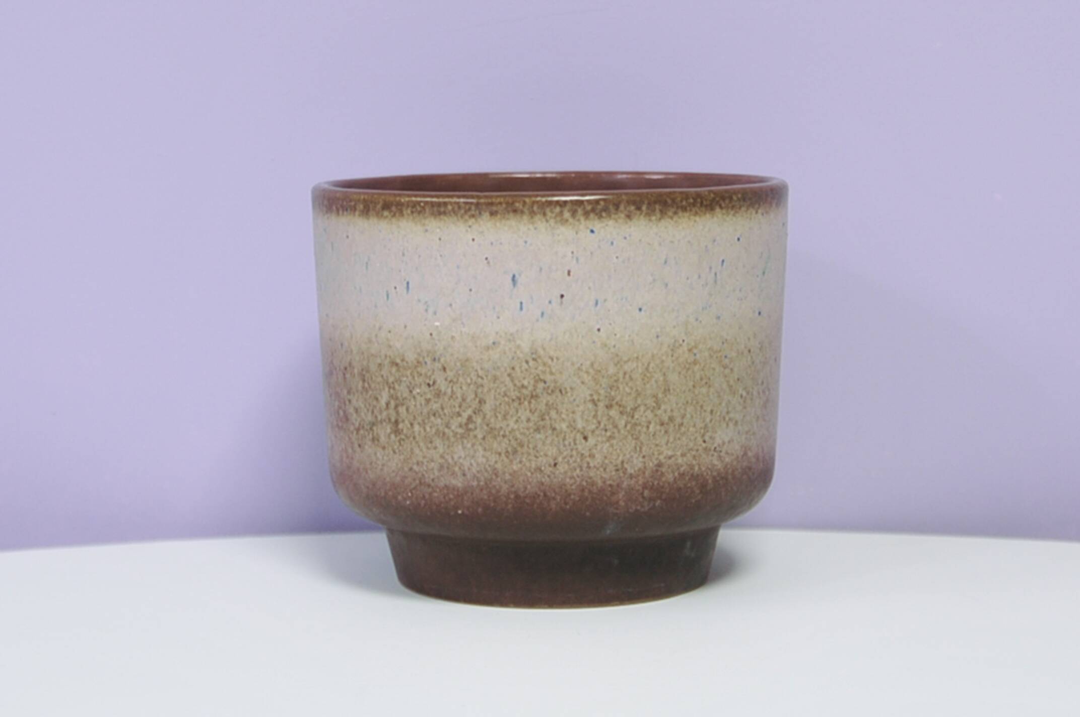 Brown & beige West Germany flower pot