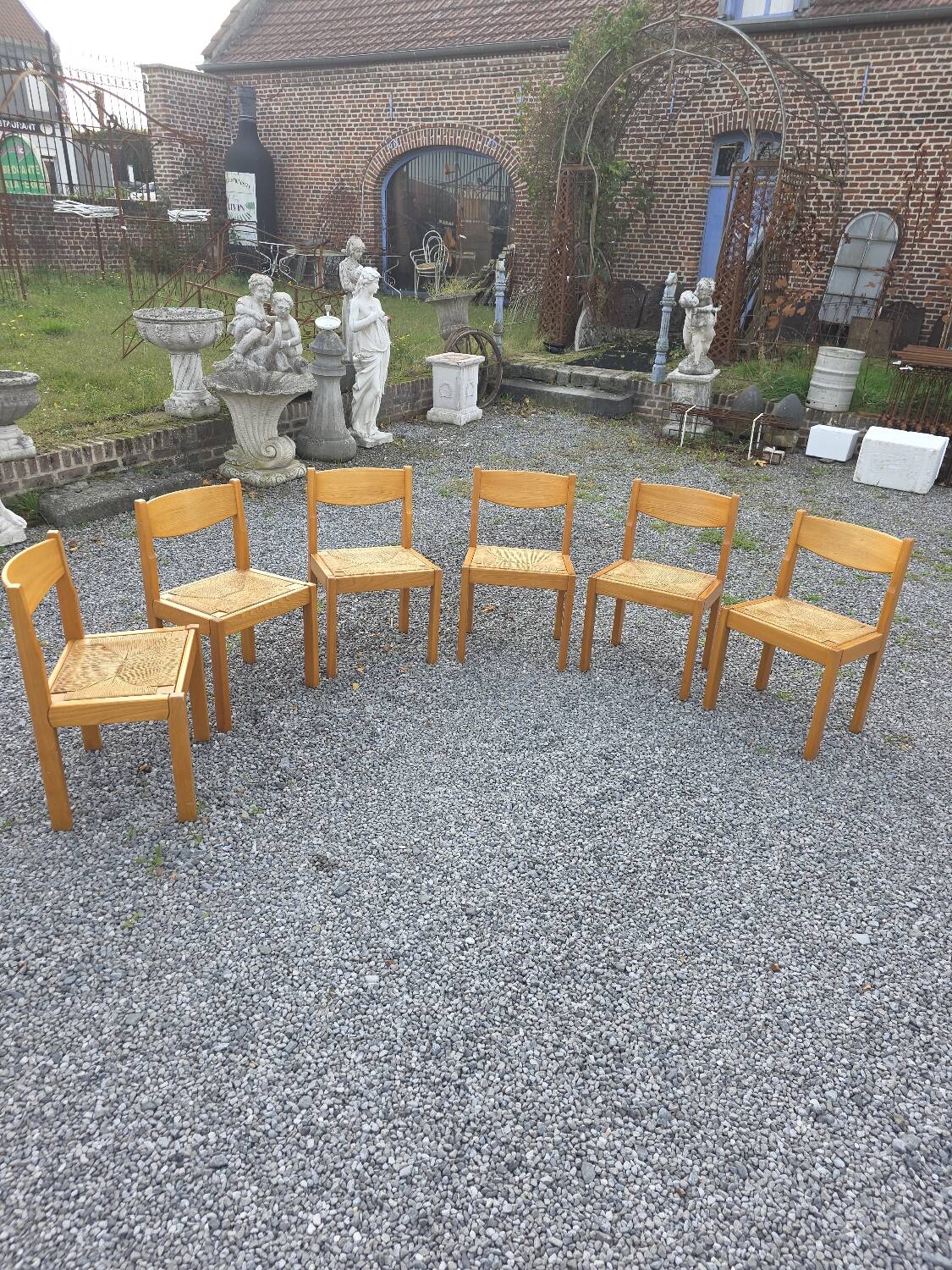 6 chaises vintage en orme maison Regain années 60