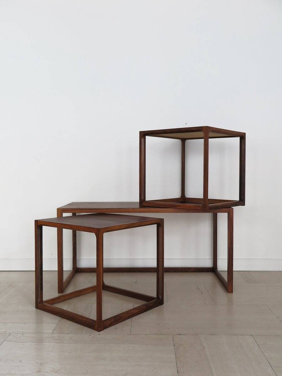 Nesting Tables attributed to Aksel Kjesgaard, Denmark, 1960s, Set of 3