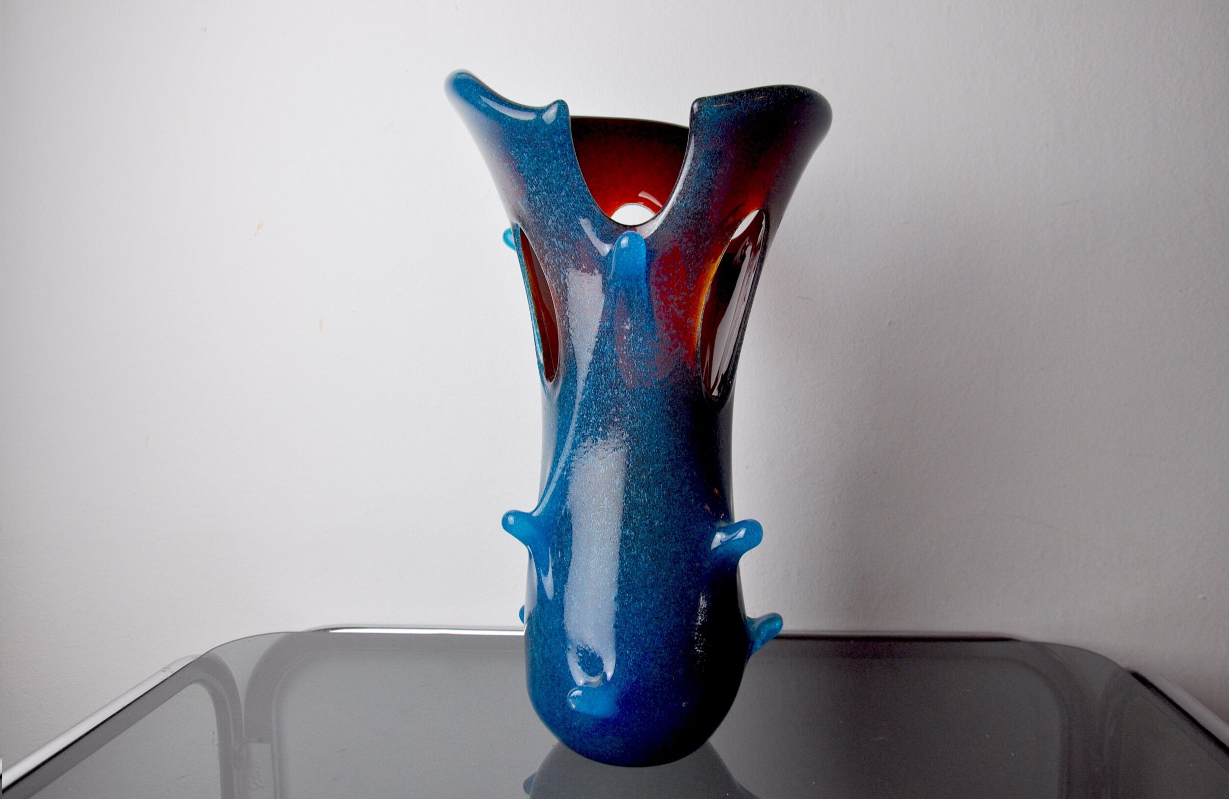 Sommerso vase by seguso in two-tone murano glass, Italy, 1970