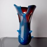 Sommerso vase by seguso in two-tone murano glass, Italy, 1970