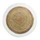 Round jute rug in white beige 120 cm