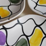 Three vintage free-form ceramic ravine dishes from the 1950s