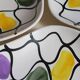 Three vintage free-form ceramic ravine dishes from the 1950s